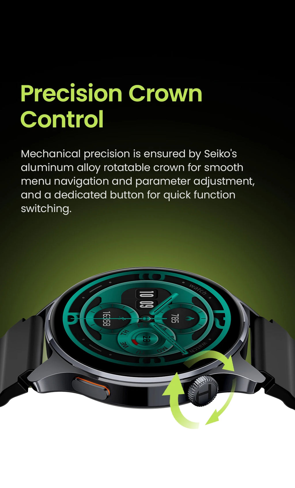 HAYLOU Watch 4S GPS Smartwatch - 1.43" AMOLED, 5-Satellite Positioning, Bluetooth Calling, 120+ Sports Modes, 18-Day Battery, Rotating Crown