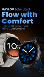 HAYLOU Solar Lite 2 Smartwatch - 1.43" AMOLED 60Hz, Bluetooth 5.4 Calling, 17-Day Battery, 150+ Sports Modes, 24/7 Health Monitor
