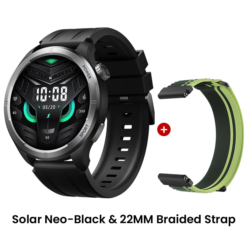 HAYLOU Solar Neo Smart Watch - Bluetooth Calling, 30-Day Battery, IP68 Waterproof, 127 Sports Modes, 24/7 Health Monitor, 1.53" HD Display
