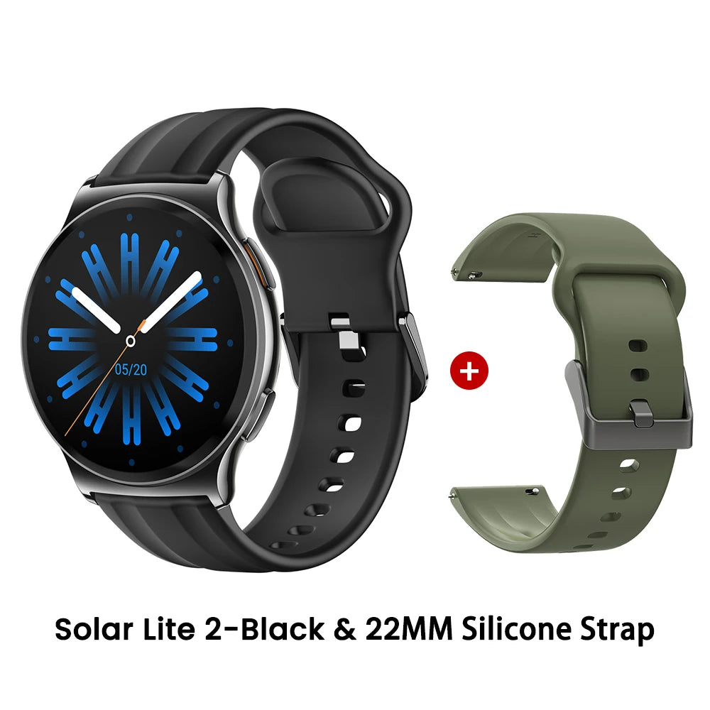 HAYLOU Solar Lite 2 Smartwatch - 1.43" AMOLED 60Hz, Bluetooth 5.4 Calling, 17-Day Battery, 150+ Sports Modes, 24/7 Health Monitor