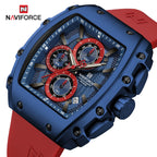 NAVIFORCE 8070 Men's Chronograph Watch - Waterproof Sport Watch with Luminous Hands, Silicone Strap, Calendar, Luxury Fashion Wristwatch
