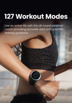 HAYLOU Solar Neo Smart Watch - Bluetooth Calling, 30-Day Battery, IP68 Waterproof, 127 Sports Modes, 24/7 Health Monitor, 1.53" HD Display