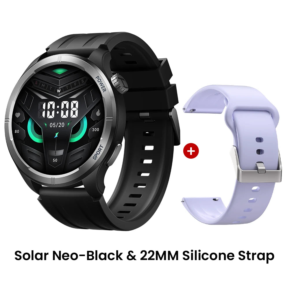HAYLOU Solar Neo Smart Watch - Bluetooth Calling, 30-Day Battery, IP68 Waterproof, 127 Sports Modes, 24/7 Health Monitor, 1.53" HD Display