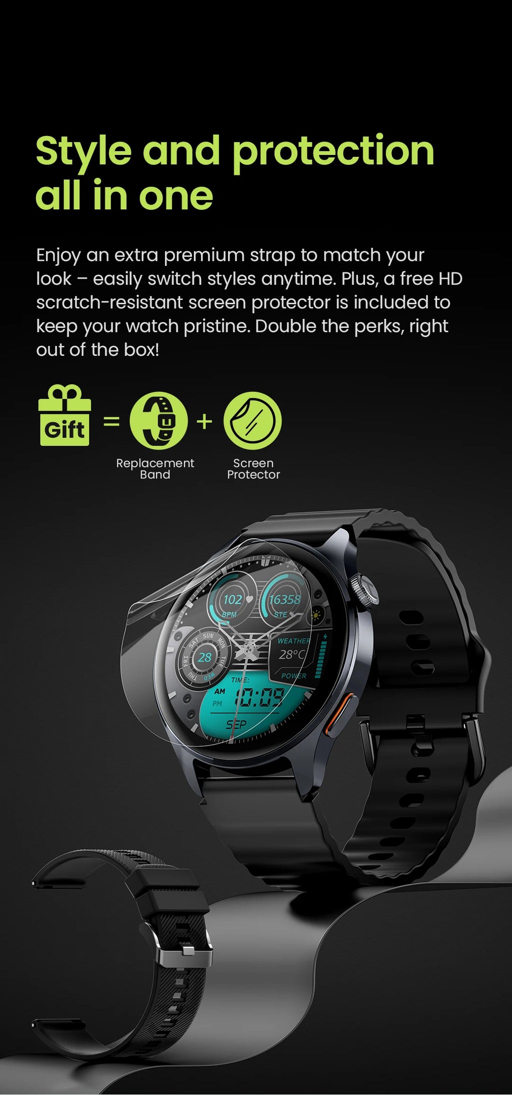 HAYLOU Watch 4S GPS Smartwatch - 1.43" AMOLED, 5-Satellite Positioning, Bluetooth Calling, 120+ Sports Modes, 18-Day Battery, Rotating Crown