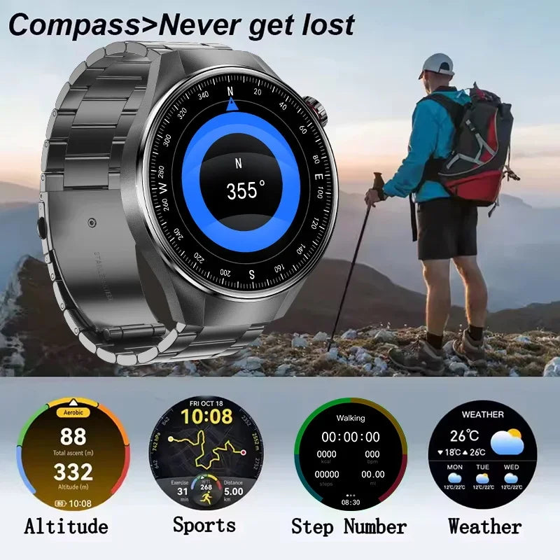 GUHUAVMI 1.75" AMOLED Smartwatch with GPS & Bluetooth Calling - IP68 Waterproof, 100+ Sports Modes, Heart Rate/SpO2 Monitor, 7-Day Battery