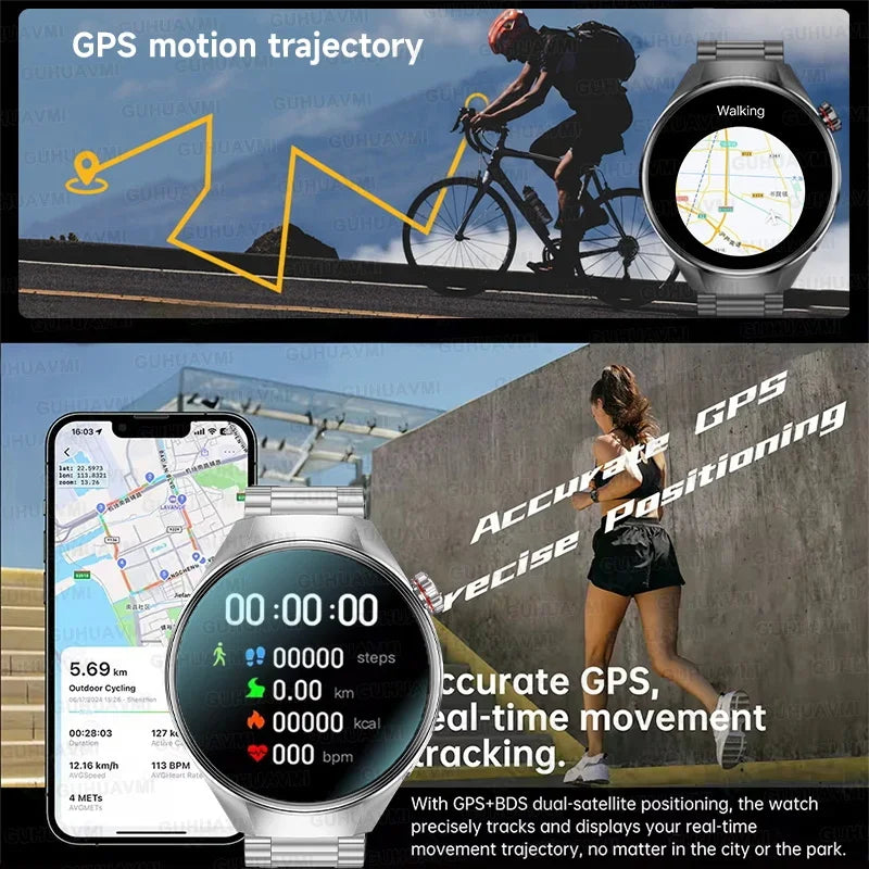 GUHUAVMI 1.75" AMOLED Smartwatch with GPS & Bluetooth Calling - IP68 Waterproof, 100+ Sports Modes, Heart Rate/SpO2 Monitor, 7-Day Battery