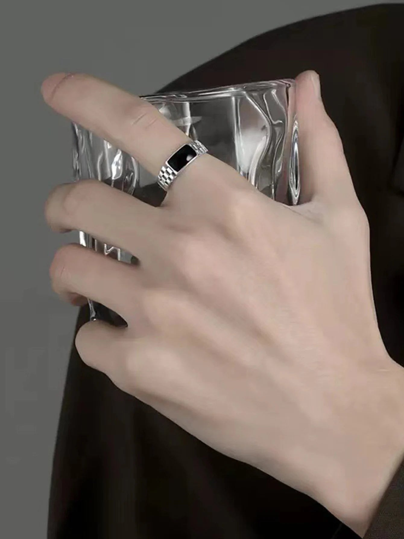 TOMI Luxury Men's Watch Gift Set - Rose Gold Case & Stainless Steel Bracelet, Business Quartz Watch with Complete Calendar, Ring & Brooch