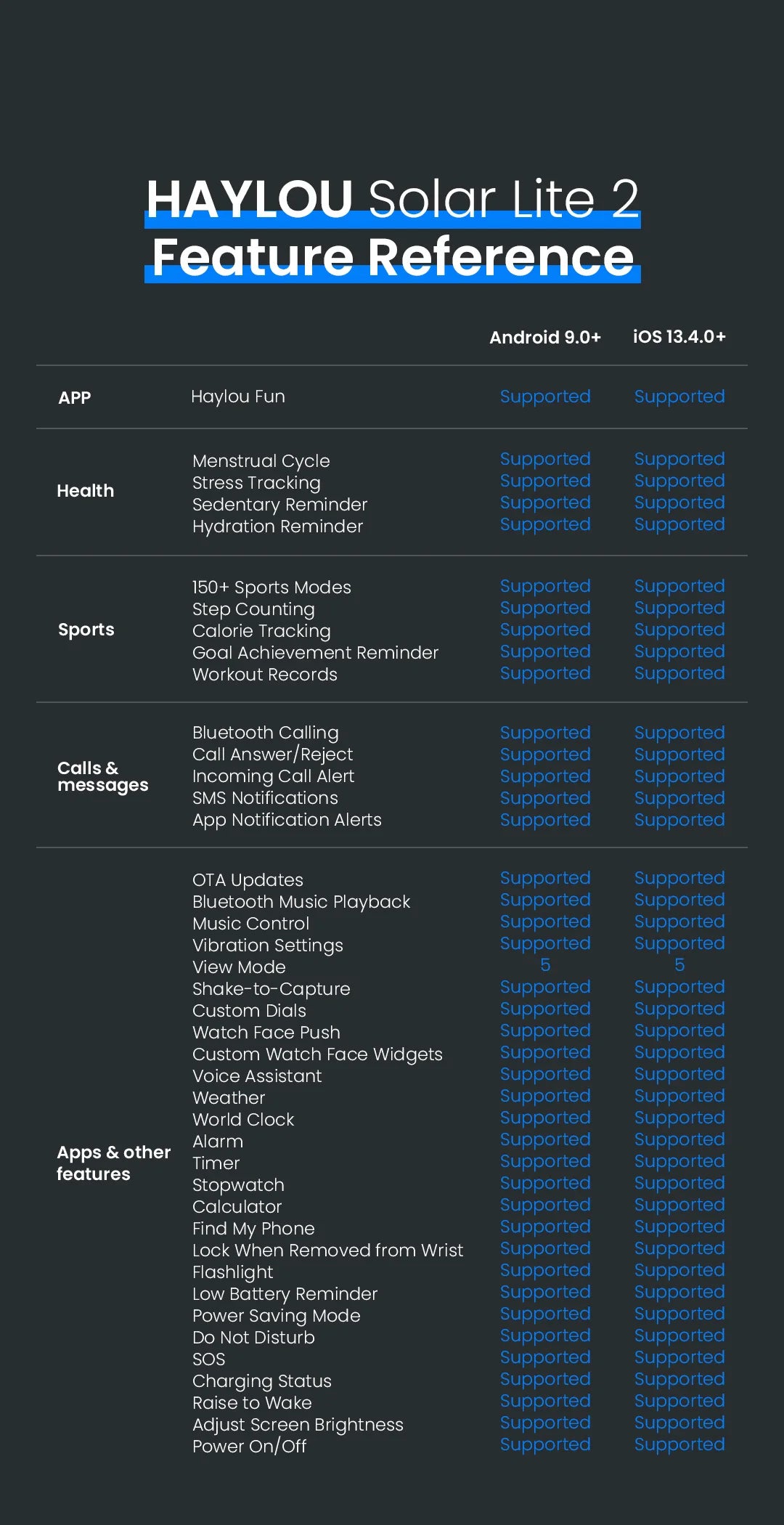 HAYLOU Solar Lite 2 Smartwatch - 1.43" AMOLED 60Hz, Bluetooth 5.4 Calling, 17-Day Battery, 150+ Sports Modes, 24/7 Health Monitor