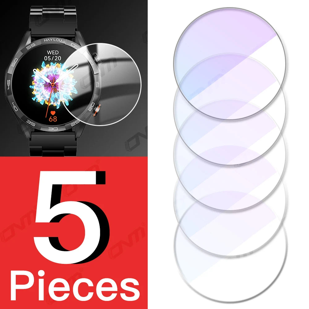 ONM 9H Premium Tempered Glass Screen Protector for Haylou Solar 5 Smartwatch - HD Clear, Anti-Fingerprint, 2.5D Rounded Edge