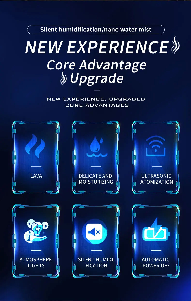 Volcanic Rock LED Mood Lamp with Humidifier & Aromatherapy Diffuser - USB-Powered for Bedroom, Car, Desk | Relaxing Color Changing Night Light Gift