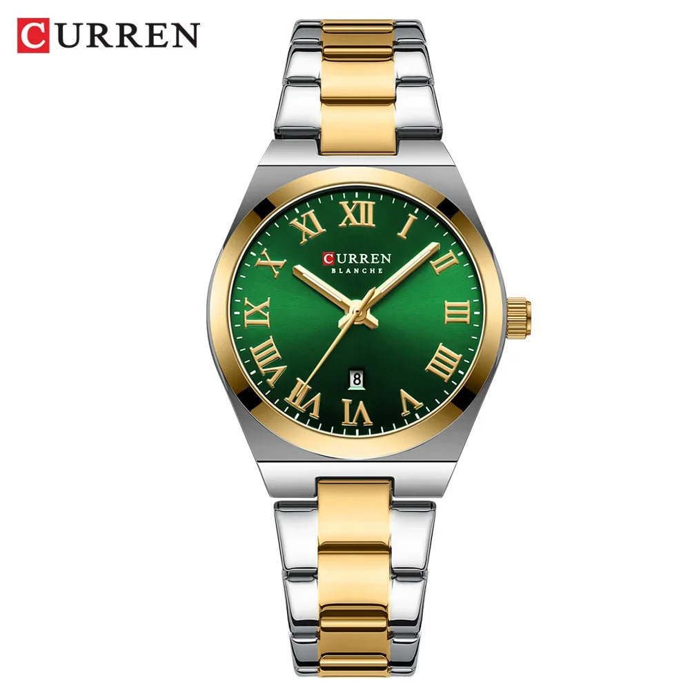 Curren Women's Watch - 33mm Fashion Dress Watch, Stainless Steel Bracelet, Date Display, Water Resistant Analog Watch for Women