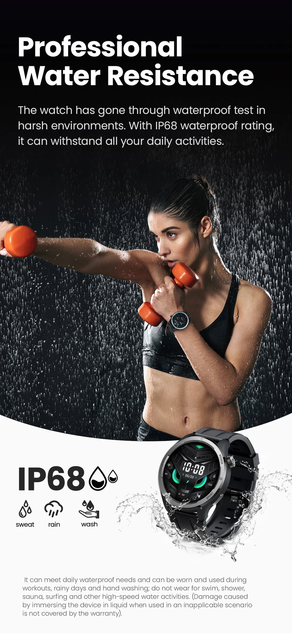 HAYLOU Solar Neo Smart Watch - Bluetooth Calling, 30-Day Battery, IP68 Waterproof, 127 Sports Modes, 24/7 Health Monitor, 1.53" HD Display