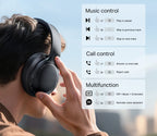 Baseus BH1 Lite Wireless Headphones - Bluetooth 6.0, 80H Playtime, Super Bass, ENC Clear Call, Lightweight Over-Ear Headset with Dual Connect