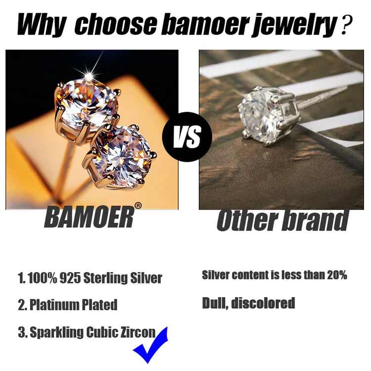 BAMOER 925 Sterling Silver Full Paved Simulated Diamond Stackable Ring, Women's Gold Plated Engagement Eternity Band with Colored CZ